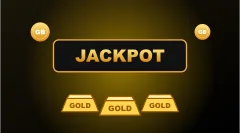 Złoty napis JACKPOT i sztabki – gry z kumulacją