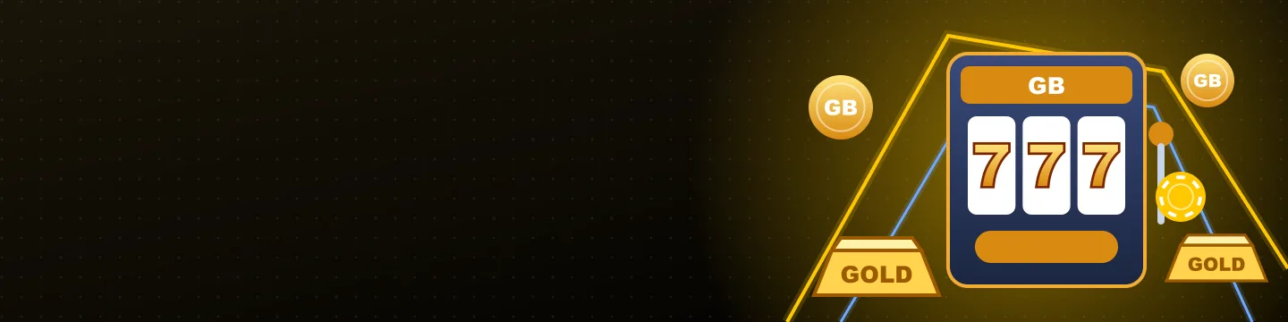 Baner Gold Bet Casino ze złotym kołem ruletki i automatem 777